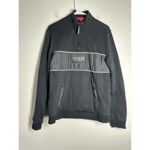 Guess Originals Black Half-Zip Pullover Men's Size Medium